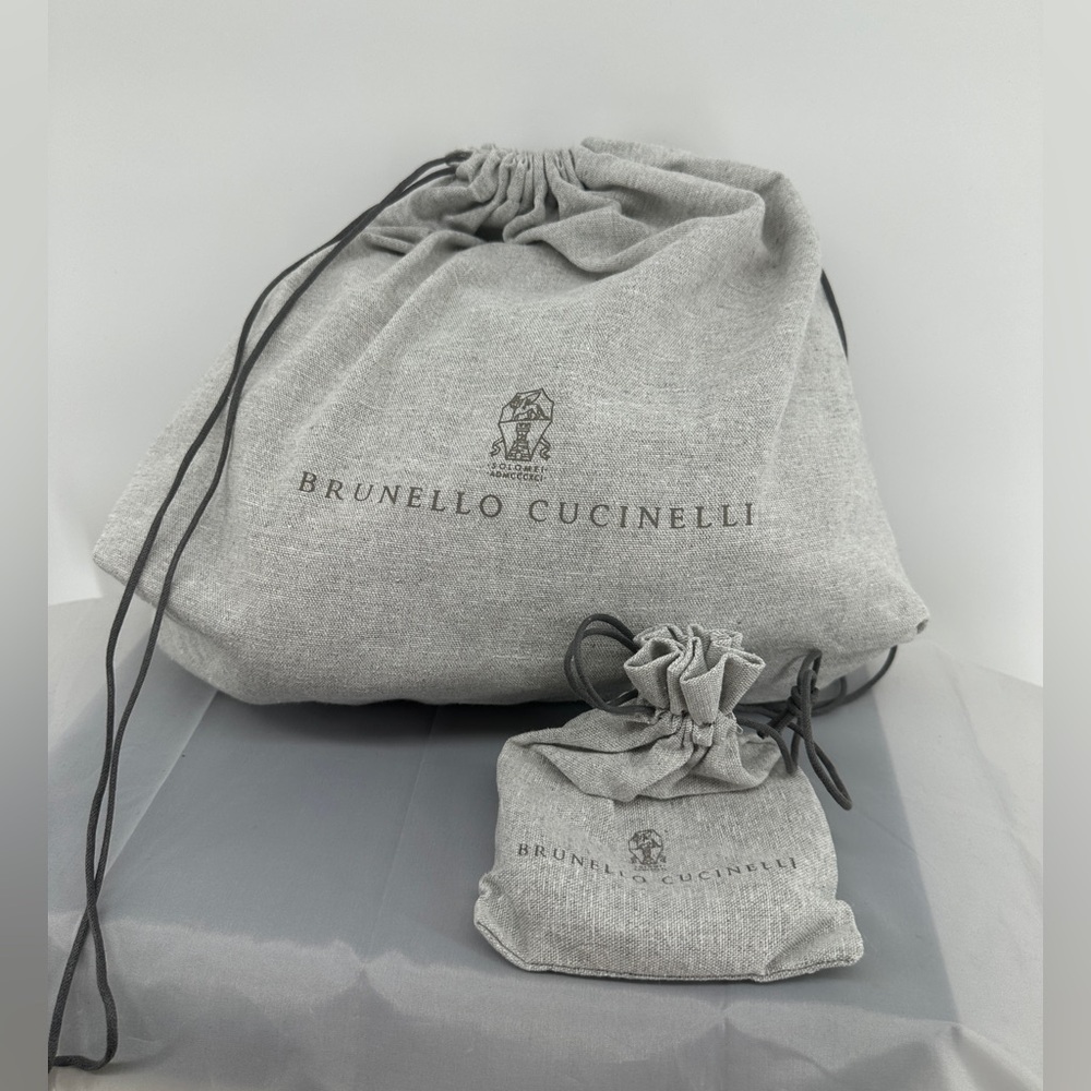 NWT Brunello Cucinelli Fleecy virgin wool and cashmere bag with shiny handle - Picture 7 of 7